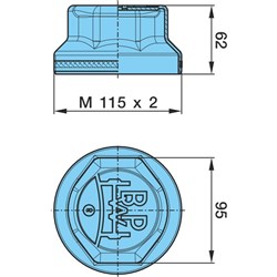 BPW H90 NR9 GREASE HUB CAP