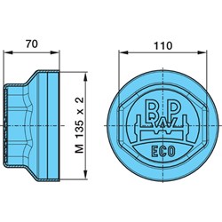 BPW ECO GREASE HUB CAP INTERNAL THREAD