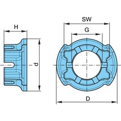 NUT AXLE M52x2 SW80 BPW SHAPE