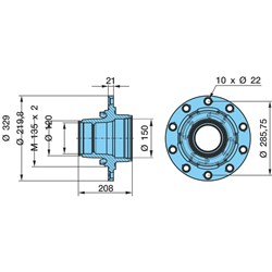 HUB 10/285 ECO PLUS 3 SUIT DRUM BRAKE