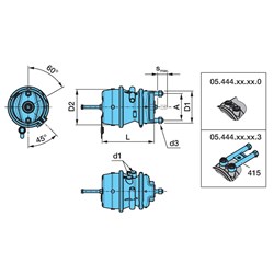 BPW RH 15/24 SPRING BRAKE CHAMBER
