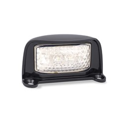 LED AUTOLAMPS 35 SERIES CLEAR/WHITE LICENCE PLATE LAMP - BLACK BRACKET