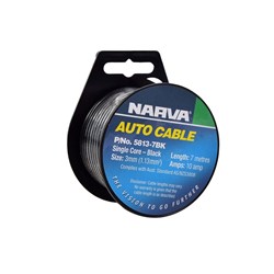NARVA CABLE S/CORE 3MM 10A 7M BLACK