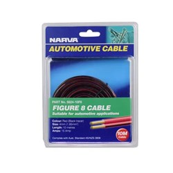 NARVA 15A 4MM TWIN FIG 8 CABLE 10M RED