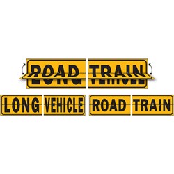 MAXUS LONG VEHICLE &amp; ROAD TRAIN SIGN 2PC