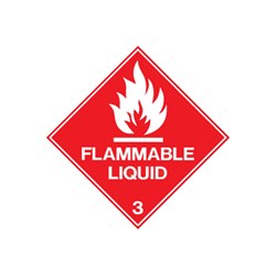 SIGN FLAMMABLE LIQUID 3 DECAL 250 X 250